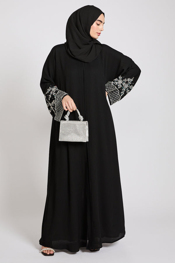 Black Zoom Petal Abaya