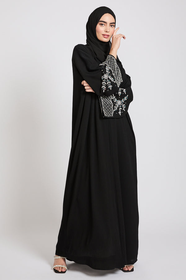 Black Zoom Petal Abaya