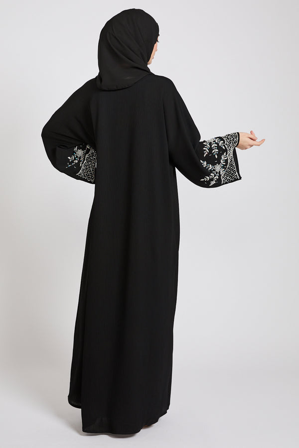 Black Zoom Petal Abaya