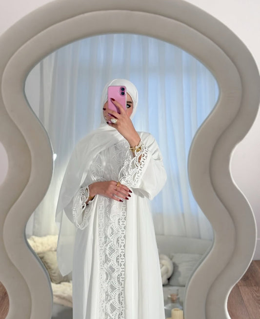 White Nida luxe abaya