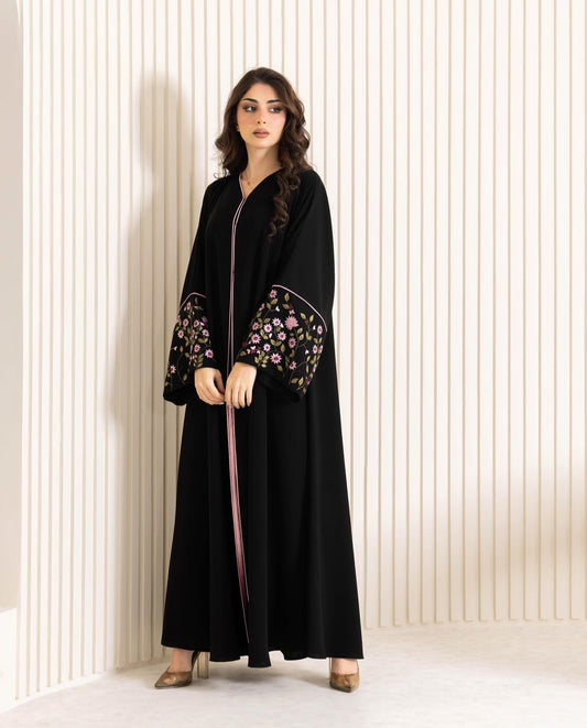 Black Nida Floral Abaya