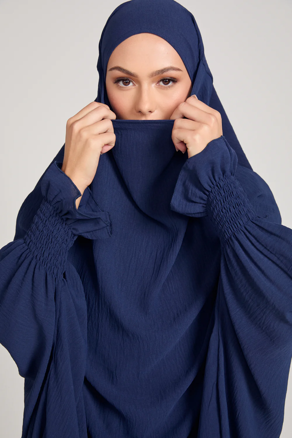 Soft CEY Snowy abaya With Double Layer Khimar
