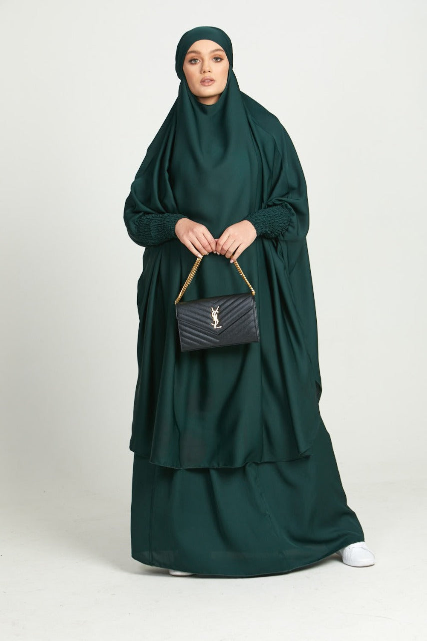 Green Nida Jilbab set