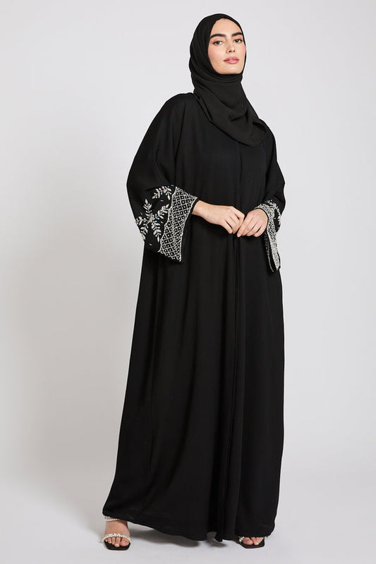 Black Zoom Petal Abaya