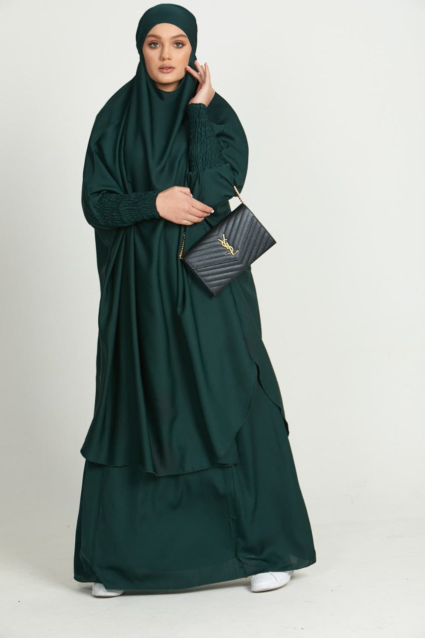 Green Nida Jilbab set