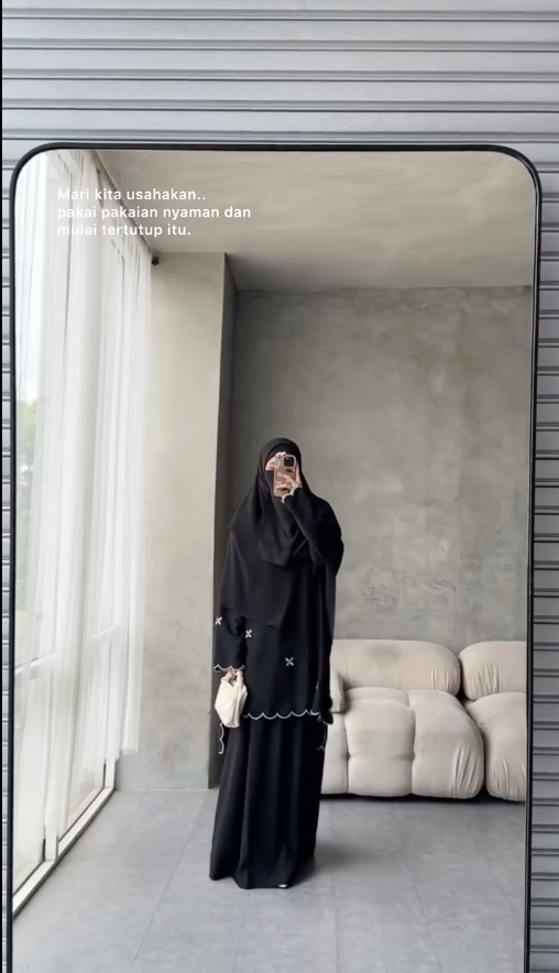 Soft Korean Nida Umbrella Set Modest Wear