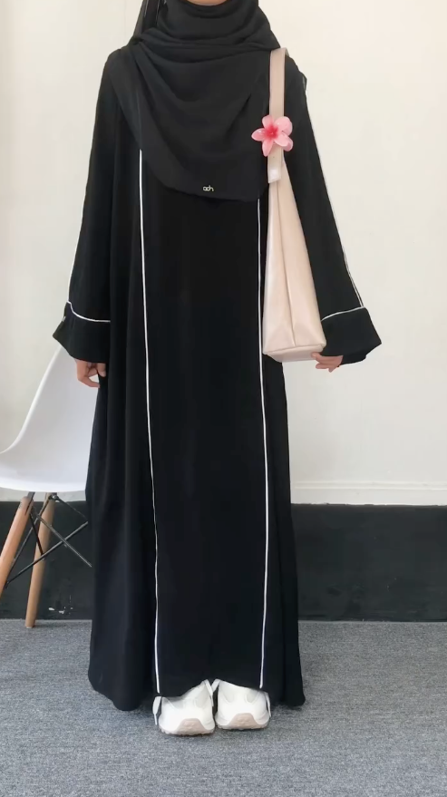 Black Korean Nida Inky Abaya