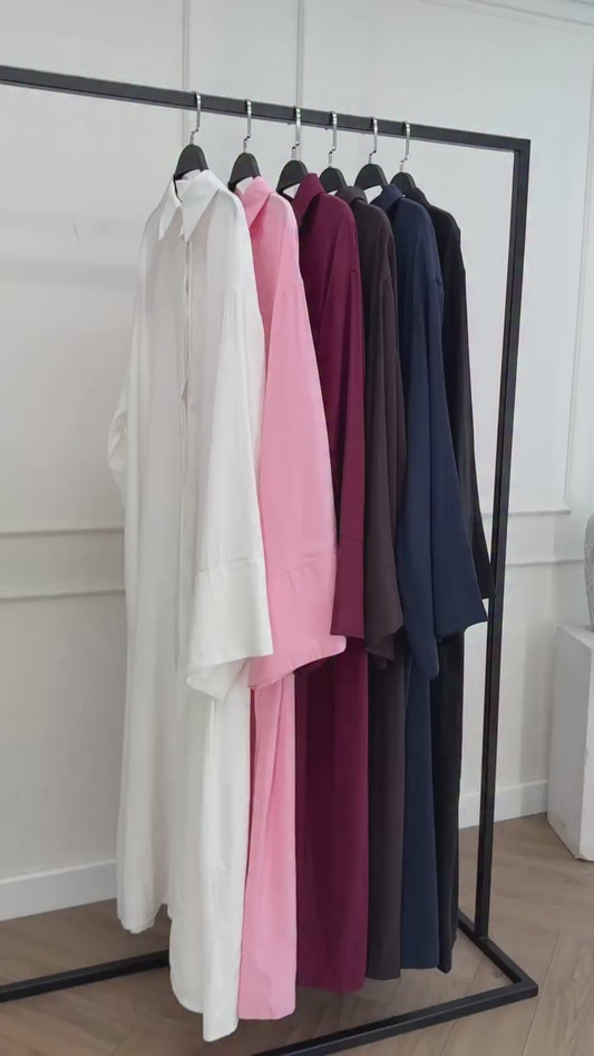 Soft Cotton Button Abaya