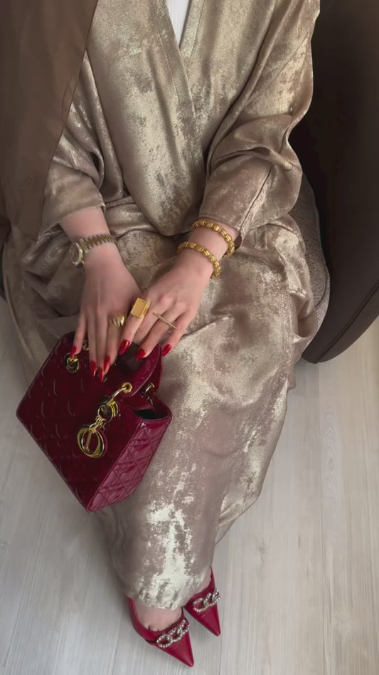 Beige Shimmer abaya
