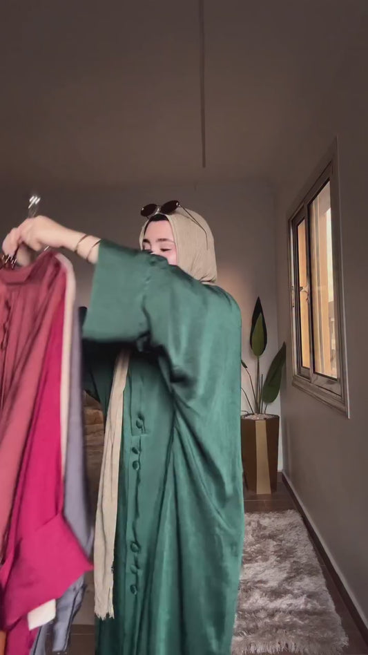 Multi colour velvet satin abaya