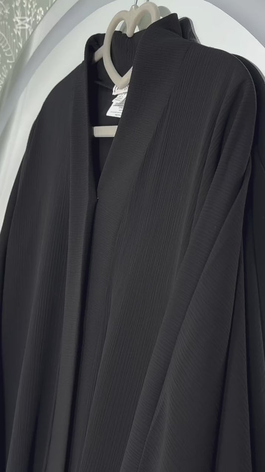 Black Zoom Button Abaya