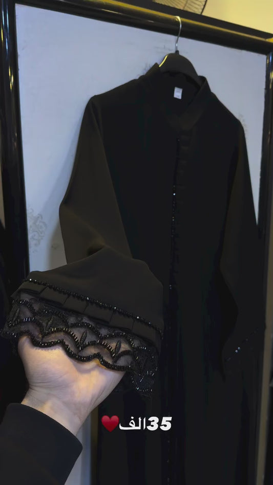 Black imported nida double zig abaya