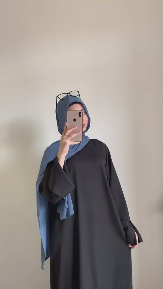 Black Nida Cut Dailywear Abaya