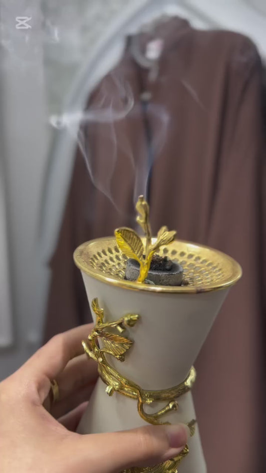 Chocolate Zoom Button Abaya