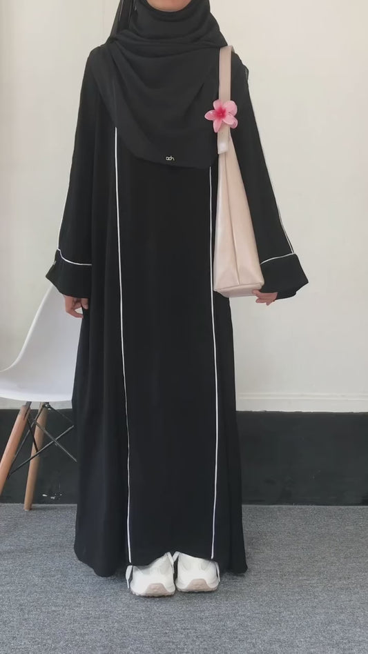 Black Korean Nida Inky Abaya